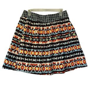 Anthropologie‎ Porridge Duo Patterned Lined Mini Skirt- Womens Size 12